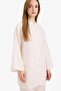 100% Linen Regular Fit Lace-Up Long Sleeve Shirt Tunic D4394Ax25Sm - 4