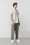 100% Linen Regular Fit Cropped Double-Leg Summer Fabric Trousers C1826Ax25Sm - 3