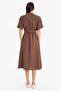Shirt Collar Belted Short Sleeve Midi Summer Dress F2113AX25SM - 7