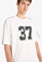 100% Cotton Loose Fit Crew Neck Printed Short Sleeve T-Shirt F0186Ax25Sm