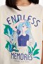 Oversize Wide Fit Crew Neck Printed Short Sleeve T-Shirt Girls E0356A825Sm - 5