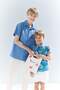 100% Cotton Oversize Wide Fit Polo Collar Short Sleeve Shirt for Boys E5832A825Hs