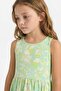 Crew Neck Patterned Sleeveless Summer Dress for Girls B4338A825Sm - 4