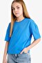 100% Cotton Relax Fit Crew Neck Basic Plain Short Sleeve T-Shirt for Girls Z5095A625Sm