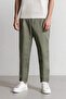 100% Linen Regular Fit Cropped Double-Leg Summer Fabric Trousers C1826Ax25Sm - 6