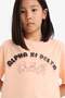 Relax Fit Printed Crew Neck Short Sleeve T-Shirt Girls E0390A825Sm