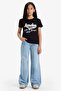 Crew Neck Printed Short Sleeve T-Shirt Girls E5898A825Sm - 2