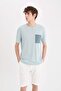Regular Fit Crew Neck Pocket Short Sleeve T-Shirt B6535Ax25Sm - 3
