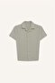 100% Cotton Oversize Wide Fit Polo Collar Muslin Short Sleeve Shirt for Boys E3314A825Hs - 7