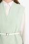 V-Neck Belt Piece Cross Woven Hijab Classic Vest F1371Ax25Sm - 8