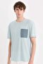 Regular Fit Crew Neck Pocket Short Sleeve T-Shirt B6535Ax25Sm