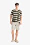 Regular Fit Polo Neck Short Sleeve Knitwear Look T-Shirt E3965Ax25Sm - 2