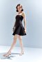 Skater Fit Strapless Bengalin Mini Black Dress F3950Ax25Sm