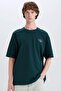 100% Cotton Boxy Fit Crew Neck Back Printed Short Sleeve T-Shirt E3941Ax25Sm - 3