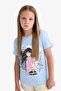 Crew Neck Anime Printed Short Sleeve T-Shirt Girls E0351A825Sm - 4