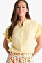 100% Cotton Regular Fit Apaş Collar Flared Shirt E9435Ax25Sm - 4