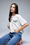 Oversized Wide Fit Crew Neck Back Printed Short Sleeve T-Shirt F2645Ax25Sm - 3