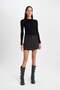 A-Line High Waist Belt Asymmetric Shorts Skirt D6448Ax24Hs
