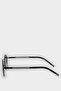 Men's Round Black Metal Frame Black Glass Uv Sunglasses F0495Axns - 3