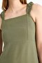 Square Neck Linen Blend Short Sleeve Midi Summer Dress F3198Ax25Sm - 6