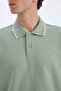 Regular Fit Polo Neck Short Sleeve Waffle T-Shirt D7932Ax25Sp - 5