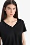 Regular Fit V-Neck Basic Plain Short Sleeve T-Shirt F4214Axns
