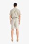 100% Cotton Relax Fit Pocketed Linen Look Bermuda Shorts C7381Ax25Sm - 7