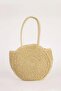 Women's Straw Shoulder Bag E1467Axns - 6