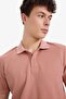 Regular Fit Polo Neck Short Sleeve Textured Waffle T-Shirt D7652Ax25Sp - 5