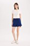 100% Cotton Elastic Waist Pocketed Shorts U3357Az25Sm - 3