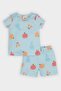 100% Cotton Fruit Patterned Elastic Waist Pajama Set for Baby Girl E9604A525Sm