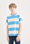 Crew Neck Striped Short Sleeve T-Shirt Boys D7867A825Sm - 3