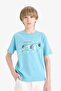 Crew Neck Printed Short Sleeve T-Shirt Boys F0168A825Sm - 4