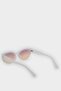 Women Oval White Transparent Plastic Frame Pink Glass Uv Sunglasses F0619Axns - 4
