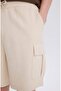 Regular Fit Lace-Up Waist Cargo Pocket Shorts D9494Ax25Sm - 6