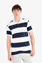 100% Cotton Regular Fit Polo Neck Striped Short Sleeve T-Shirt D7934Ax25Sp - 3