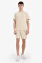 100% Cotton Relax Fit Cross Woven Textured Pocketed Shorts E2590Ax25Sm