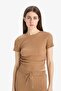 Slim Fit Crew Neck Wrinkled Short Sleeve T-Shirt E0991Ax25Sp - 3