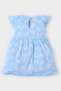 Patterned Short Sleeve Crinkle Viscose Summer Dress Baby Girl E8722A525Sm - 3