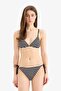 Striped Tulle Lace-Up Bikini Bottom E0146Ax25Sm - 2