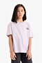 Oversized Loose Fit Crew Neck Back Printed Short Sleeve T-Shirt Girls E0357A825SM - 3