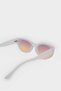 Women Oval White Transparent Plastic Frame Pink Glass Uv Sunglasses F0619Axns - 5