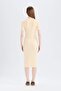 Bodycon Body-Hugging Crew Neck Ribbed Camisole Short Sleeve Midi Dress E6926Ax25Sp - 6