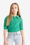 Cropped Fit Polo Collar Knitwear Sweater for Girls C5369A825Sm - 6
