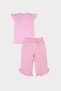 Crinkle Viscose 2-Piece Set Short Sleeve T-Shirt Elastic Waist Floral Pants Baby Girl E7798A525Sm - 4