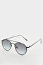 Women's Black Metal Frame Smoked Glass Pilot Uv Sunglasses F0600Axns - 2