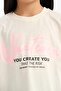 Oversized Loose Fit Crew Neck Back Printed Short Sleeve T-Shirt Girls E1829A825SM - 6