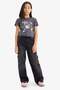 100% Cotton Kuromi Cropped Fit Crew Neck Ribbed Short Sleeve T-Shirt for Girls E1884A825Sm - 2