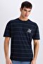 100% Cotton Boxy Fit Crew Neck Printed Short Sleeve T-Shirt E0592Ax25Sm