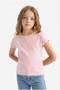 Slim Fit Crew Neck Basic Ribbed Short Sleeve T-Shirt Girls B3053A825Sm